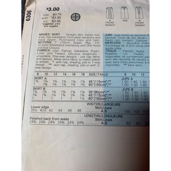 Butterick Misses Sewing Pattern sz 14-18 6306 - uncut - Picture 5 of 10